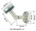Wandanschluss mit Punkthalter 50 mm f�r Vordachsysteme, V2A
